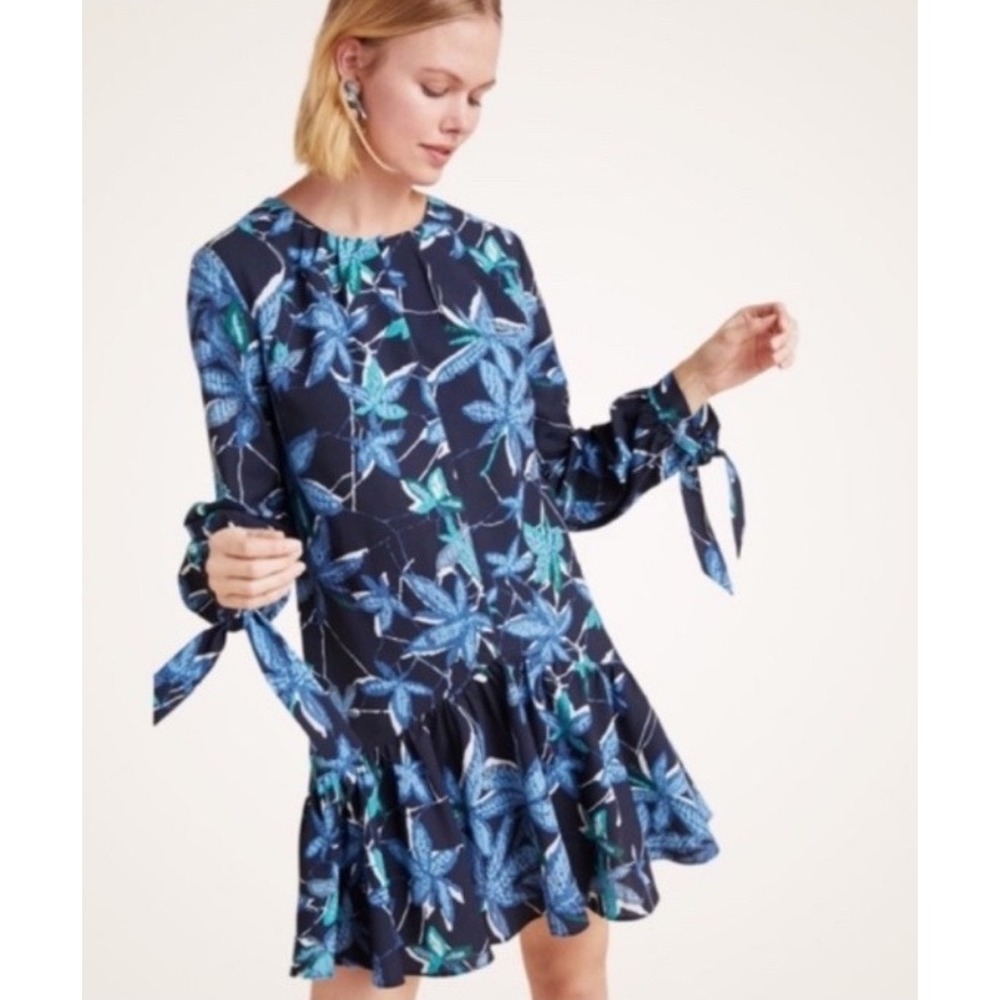 Anthropologie x Mare Mare Felix Floral Tunic‎ Mini Dress Navy Teal MP
